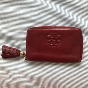Tory Burch Red Wallet with Tassel